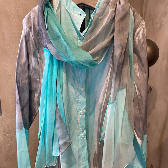 Melrosa Italy Hand Painted Cotton Shirt - Picture 4 of 6